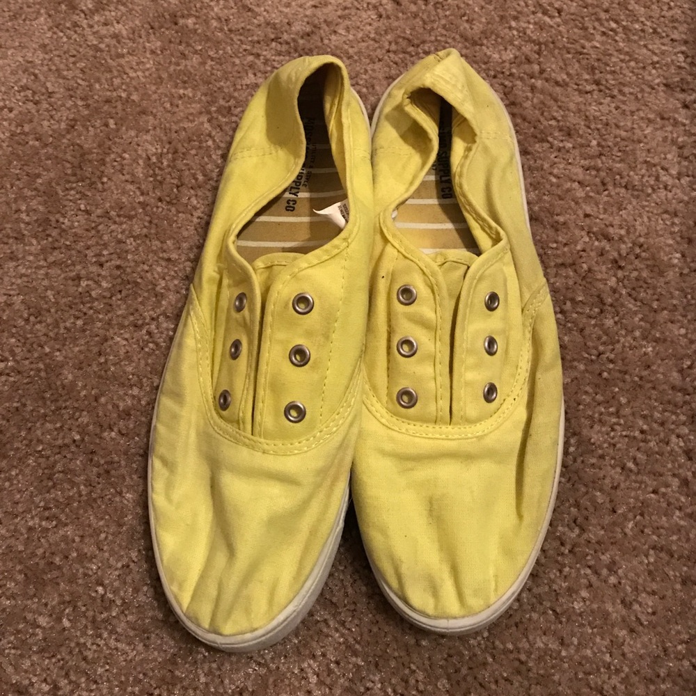 Yellow slip ons