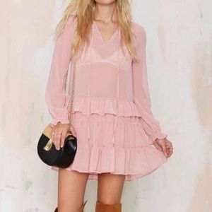 Nasty Gal Pink Ruffle Dress