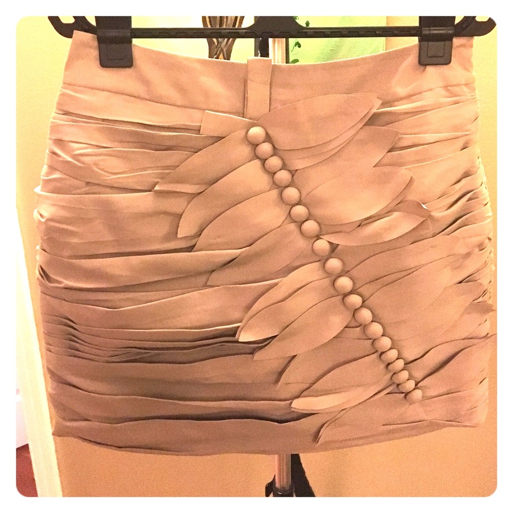 Tan ruffled skirt