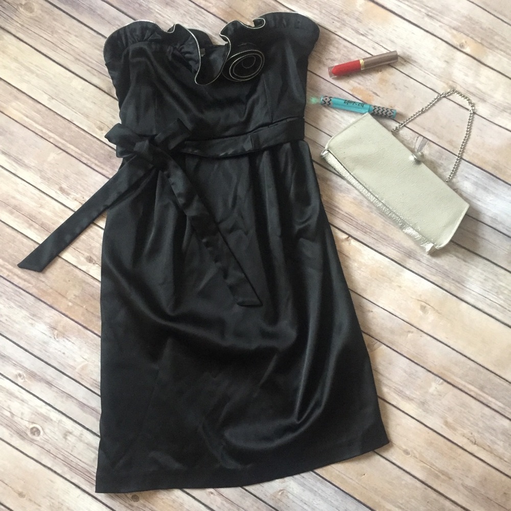 EVA FRANCO 🖤 black satin cocktail dress
