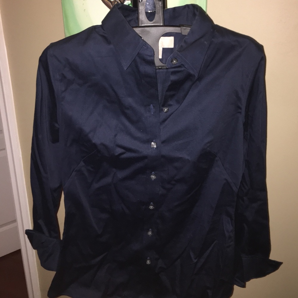 Navy Blue Banana Republic Button Up