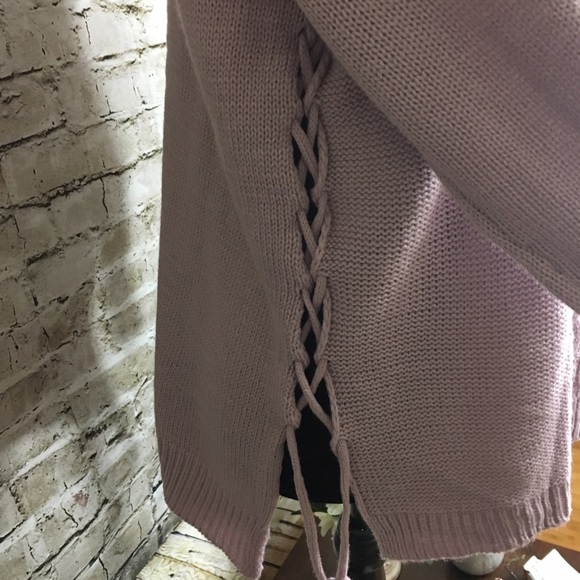 NWT Marled Drop Round Neck Pullover Laced Sweater - Picture 4 of 6