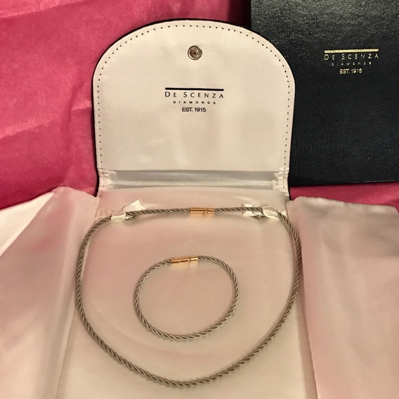 14k White & Yellow Gold Necklace/ Bracelet Set - Picture 1 of 4