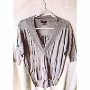 Bebe oversized grey 3/4 length sleeve grey sweater