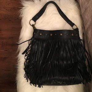 Black fringe purse