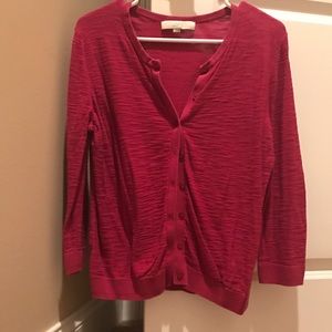 Hot pink cardigan!