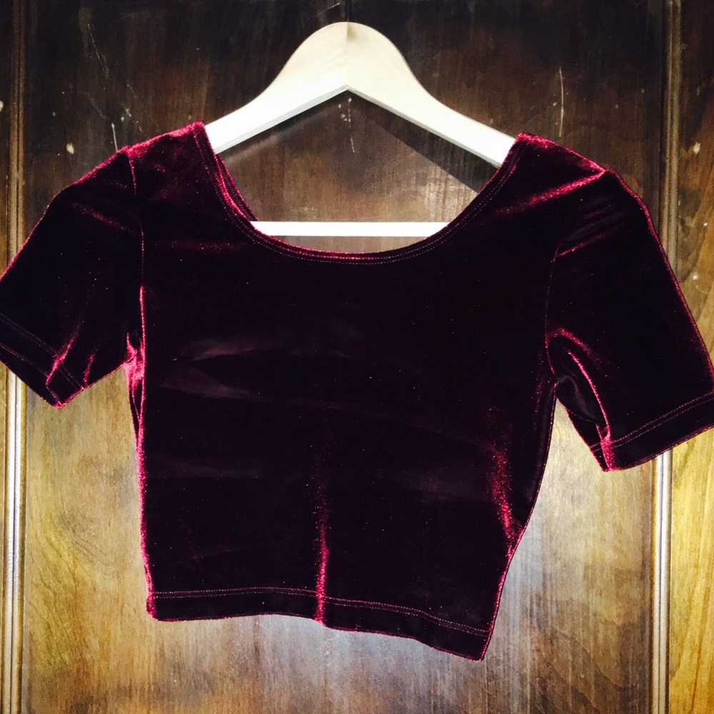 American Apparel Velvet Maroon Croptop