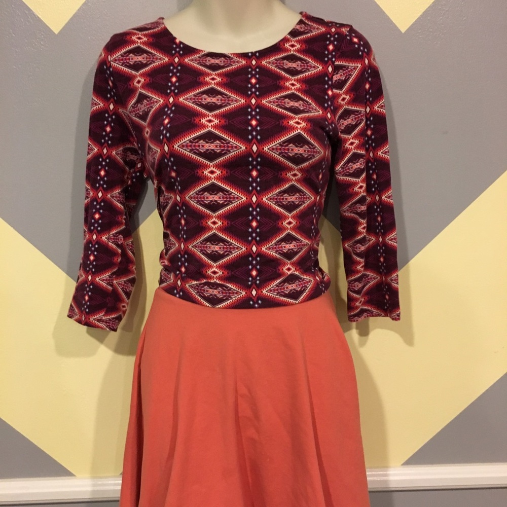 🌼Purple and Red Aztec Print Crop Top - Forever 21