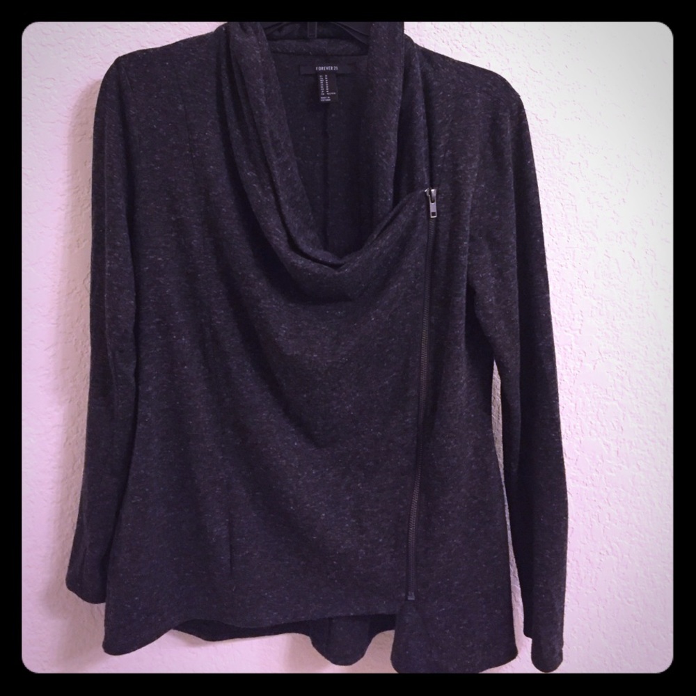 Moto style cotton fabric jacket