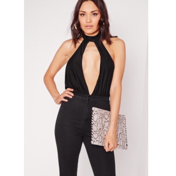 NWT Missguided Choker Plunge Bodysuit - Picture 3 of 3