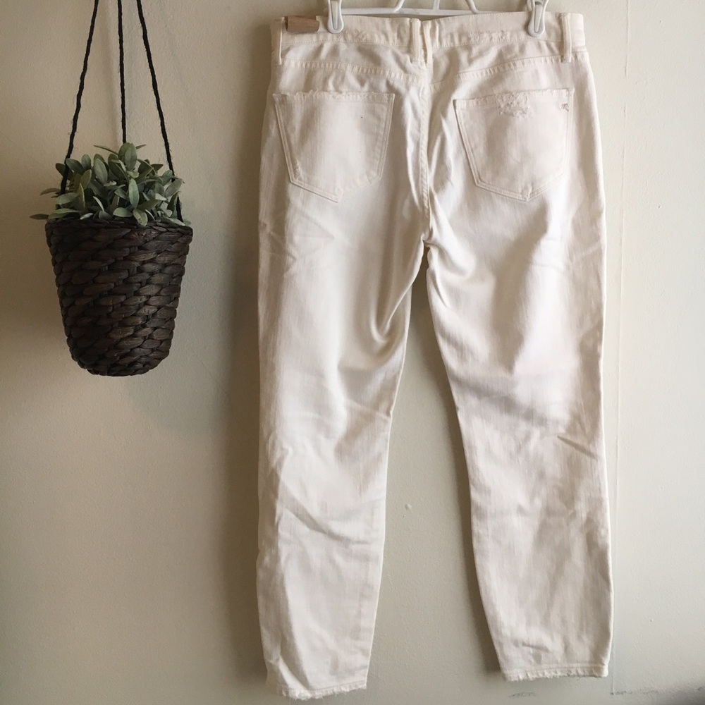 Madewell white denim jeans with zippers