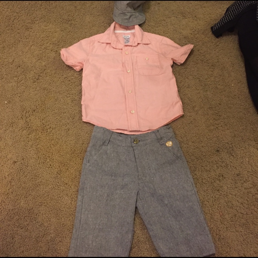 Carter's kids shirt , pants , cap 3T and 4T