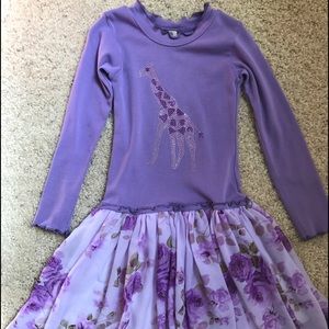 Purple dress with giraffe bling & floral bottom