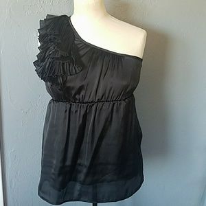 Black one shoulder Francesca's top