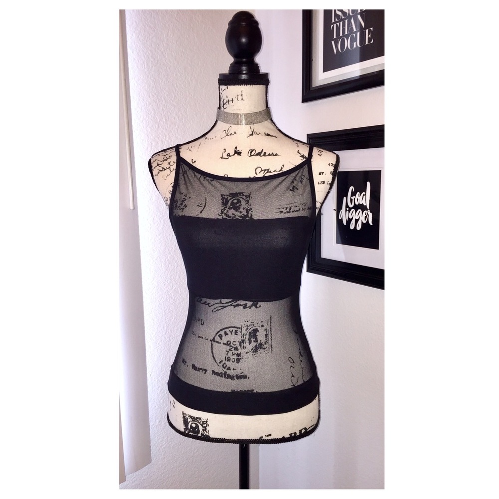 Vintage Black Mesh Top