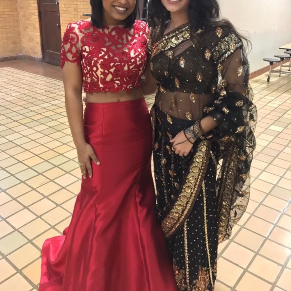Red 2 Piece Prom Dress, New only worn one time.