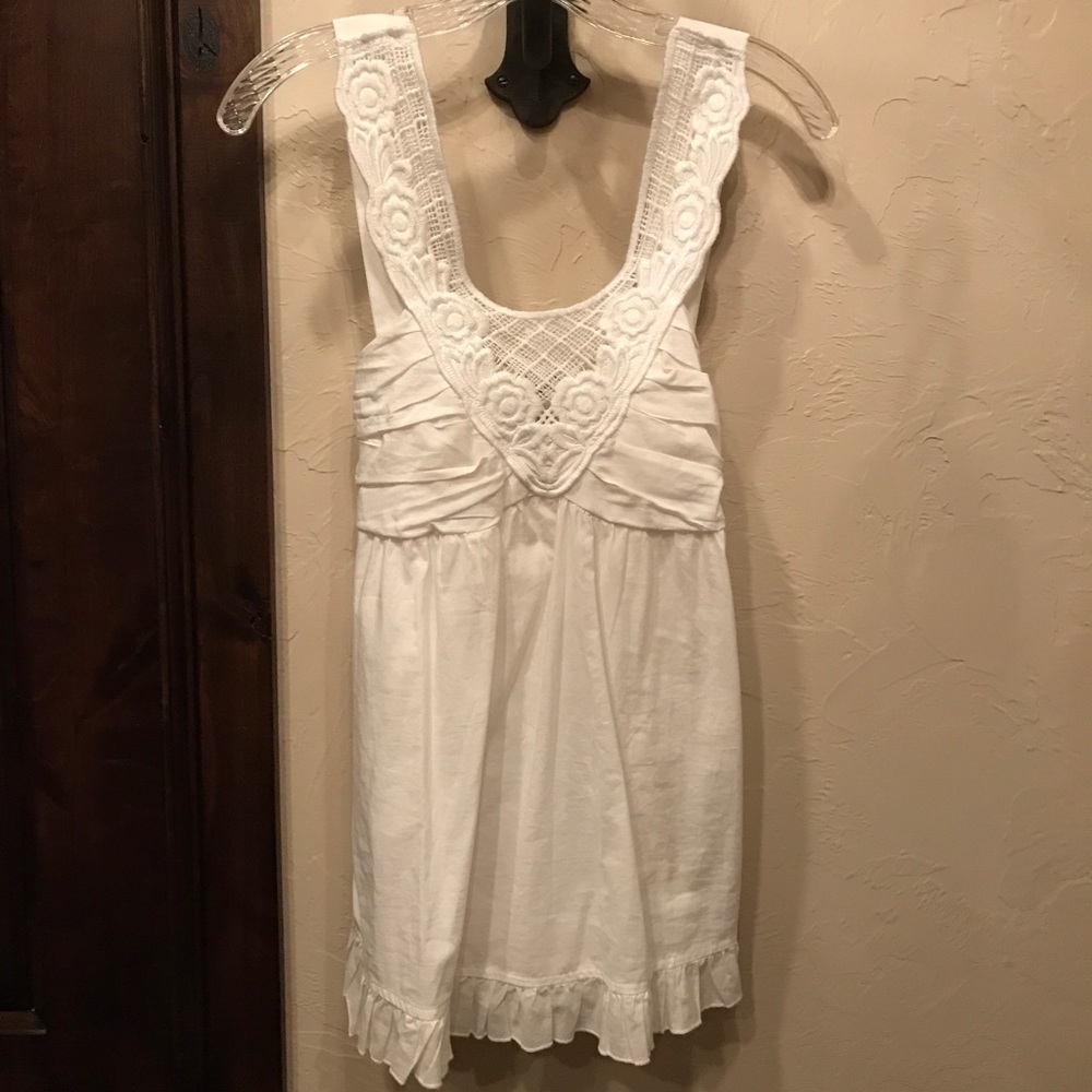 White crochet tank top with tie back