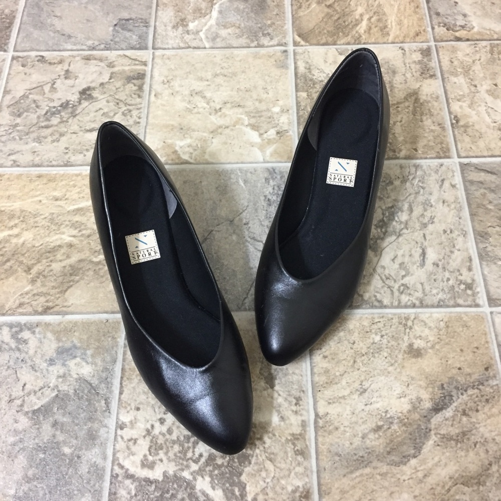Natural Sport Black Kitten Heels
