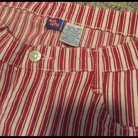 Red, white, and CUTE! Girls jean skort - Picture 2 of 4