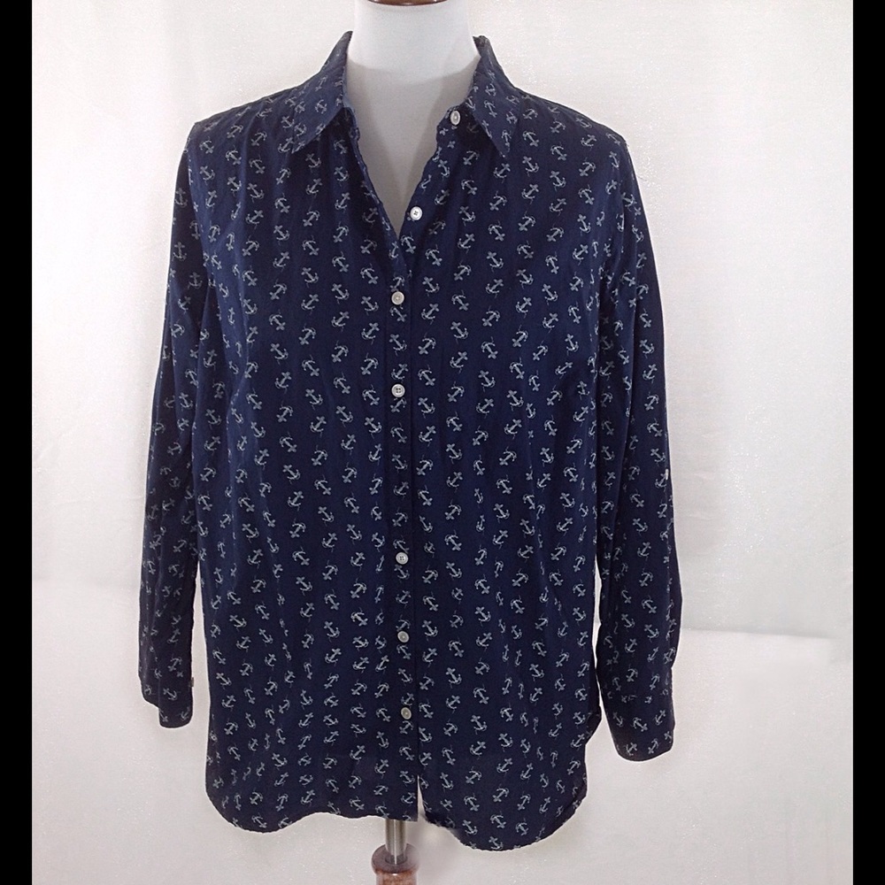 SALE Talbots Button-Down Shirt with Anchors
