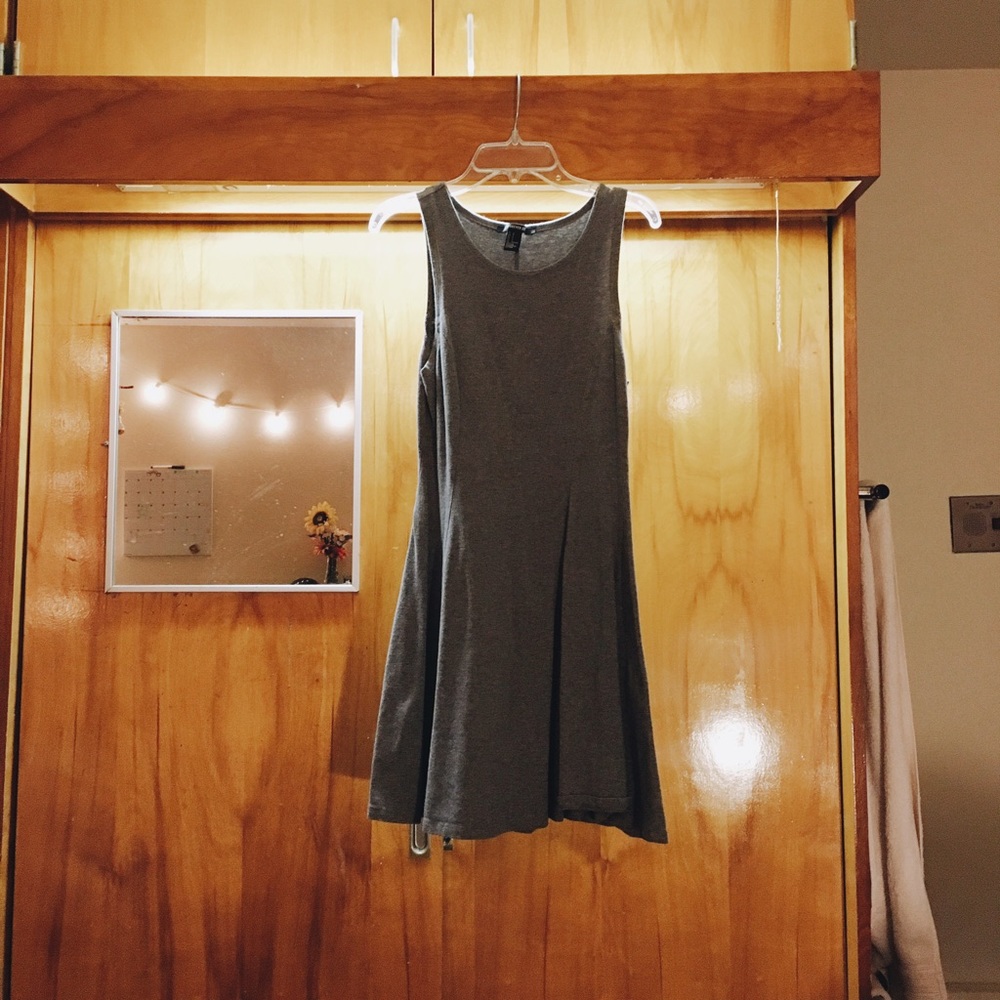 Gray Sleeveless Skater Dress