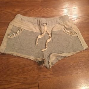 Grey Shorts Size Medium with crystals on pockets