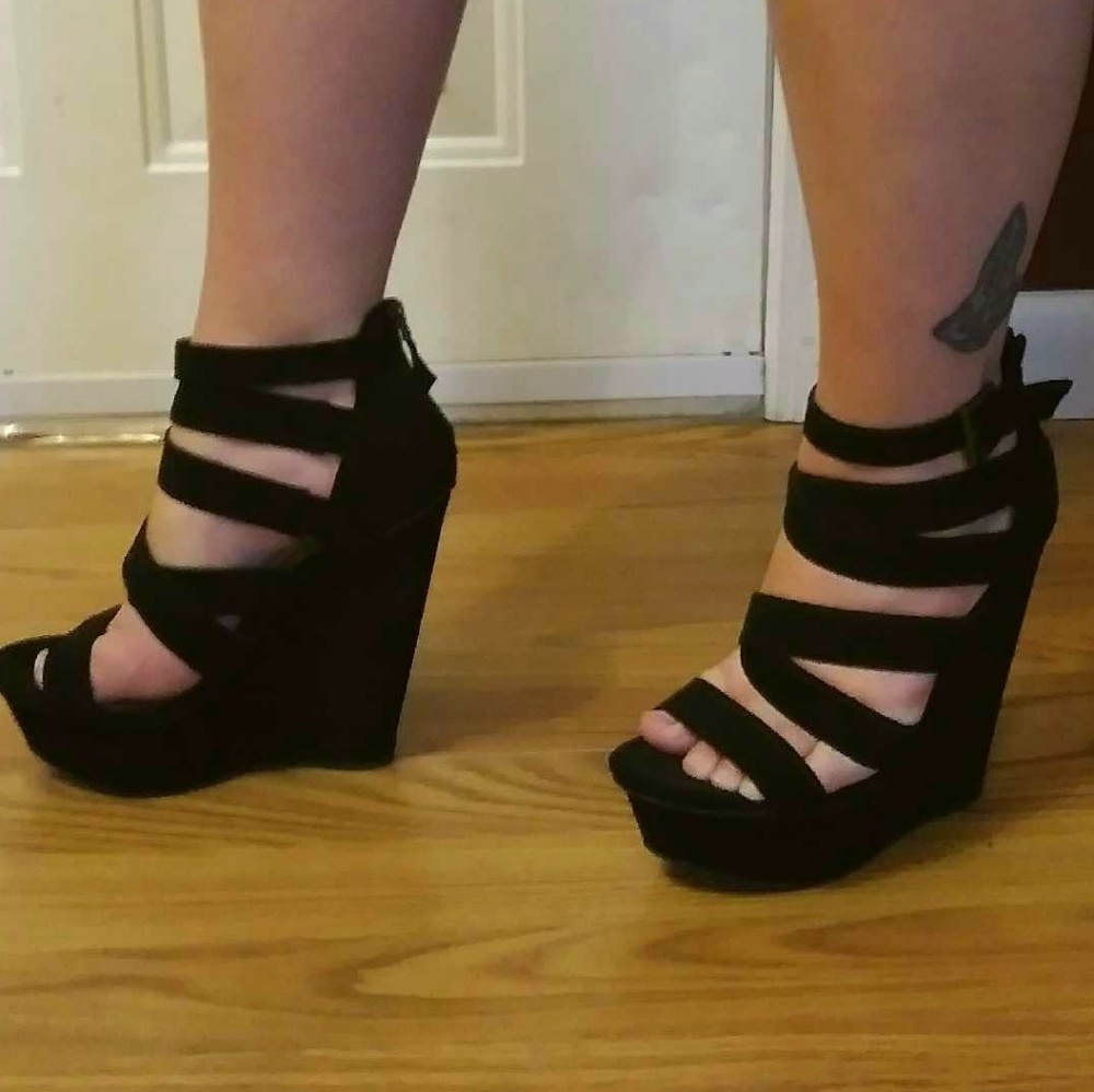 Charlotte Russe wedge black heels
