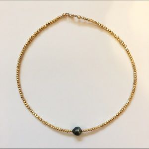 SOLD Gold pyrite Tahitian pearl choker