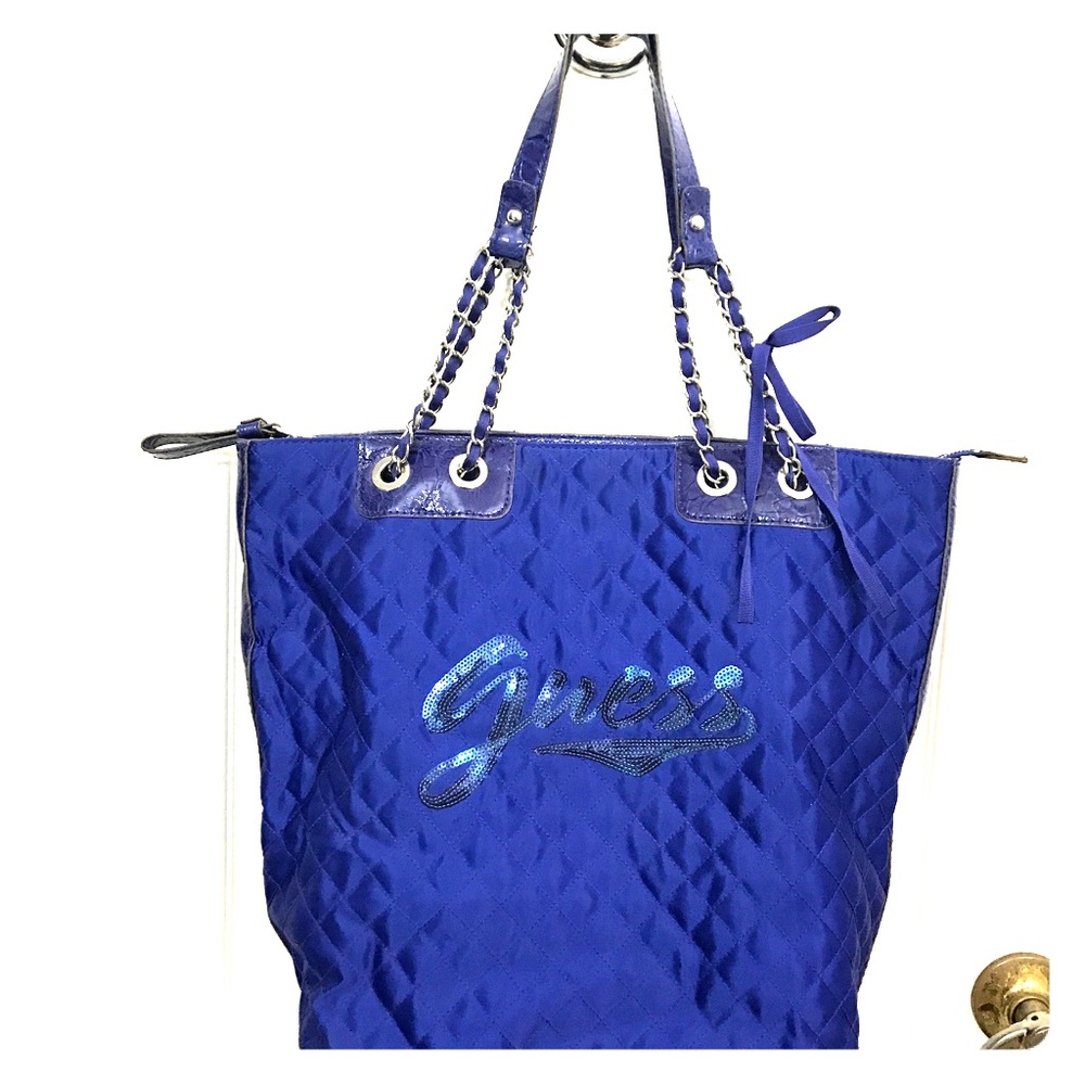 ❌SOLD❌Royal blue quilted guess tote