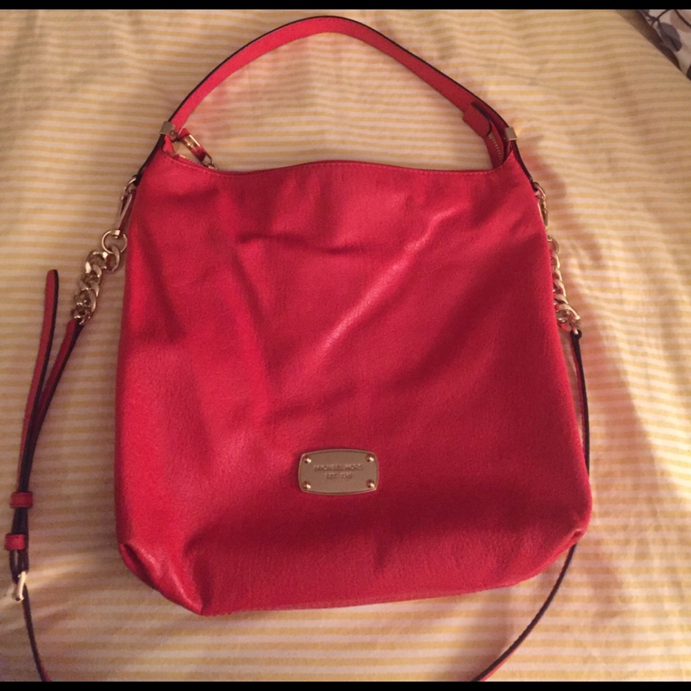 Michael Kors blood orange leather bag