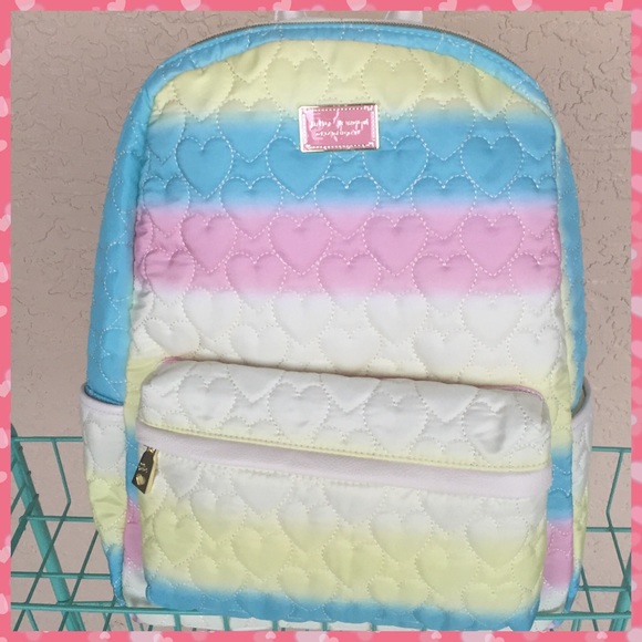 Betsey Johnson Bags Nwt Betsey Johnson Rainbow Hearts Backpack