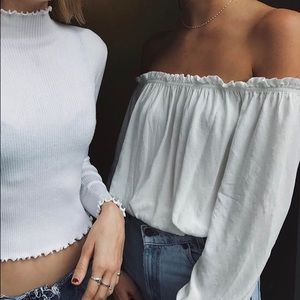 Brandy Melville White off the shoulder top