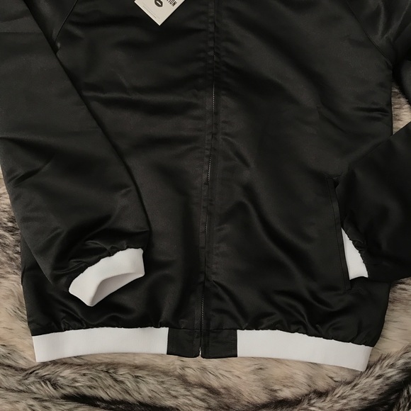 Black + White “Babe” Embroidered Bomber Jacket - Picture 5 of 6