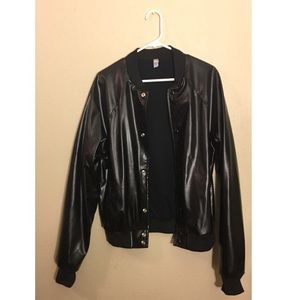 Men's Black Faux Leather Jacket