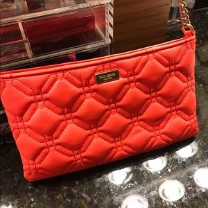 Kate Spade cross body leather bag in bright orange