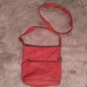 The Sak Orange Leather Crossbody Purse
