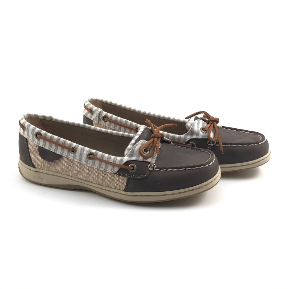 NWOT Sperry Top-Sider Angelfish Gray Tan Stripe 9M