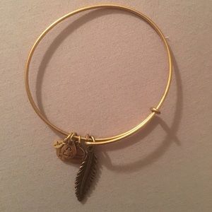 Alex and Ani Feather gold charm bracelet