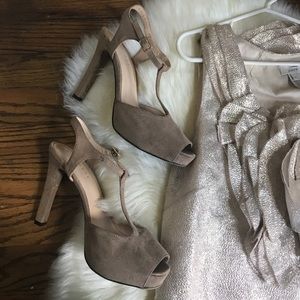 SALE Nude Ankle Strap Heels