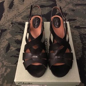 Clarks Artisan rope wedge sandals size 8 1/2 M