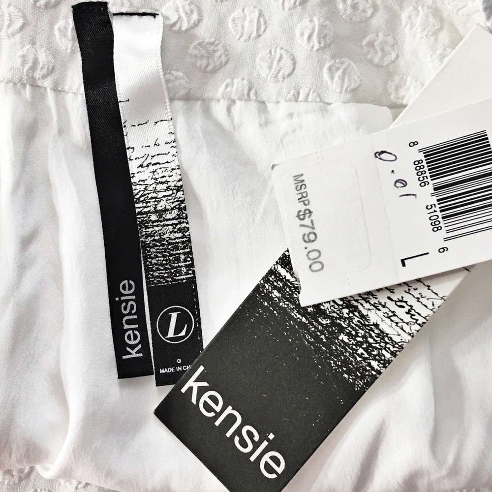 Kensie White Dot Asymmetrical Skort with Zipper - Picture 3 of 5