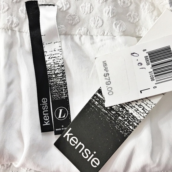 Kensie White Dot Asymmetrical Skort with Zipper - Picture 3 of 5