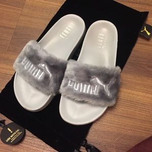 Puma grey Fenty fluff slides size US 6.5, EUR 7