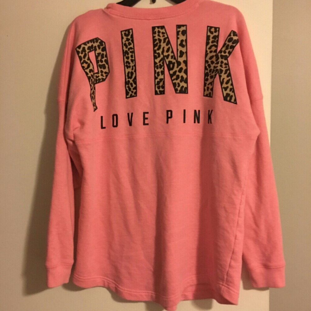 PINK VICTORIAS SECRET CHEETAH CREW
