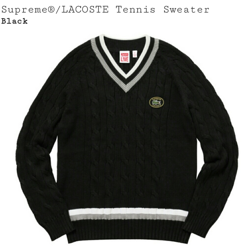Supreme Lacoste Tennis Sweater/Rare Black