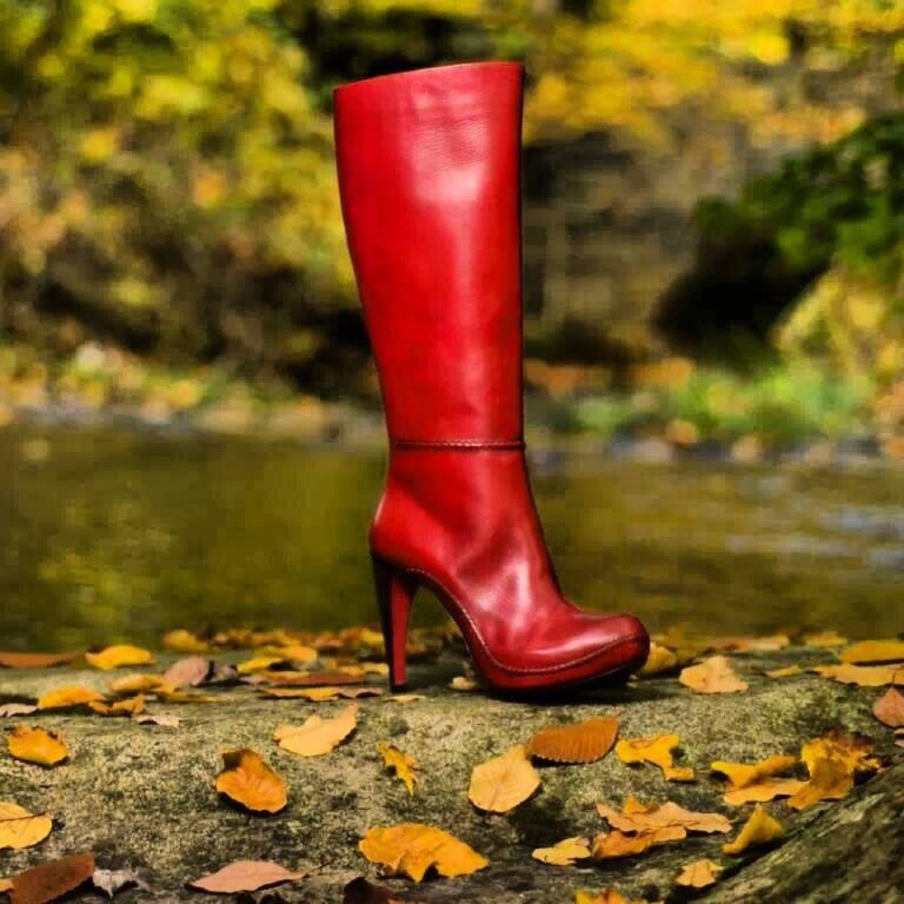 Hot tall butter leather boots