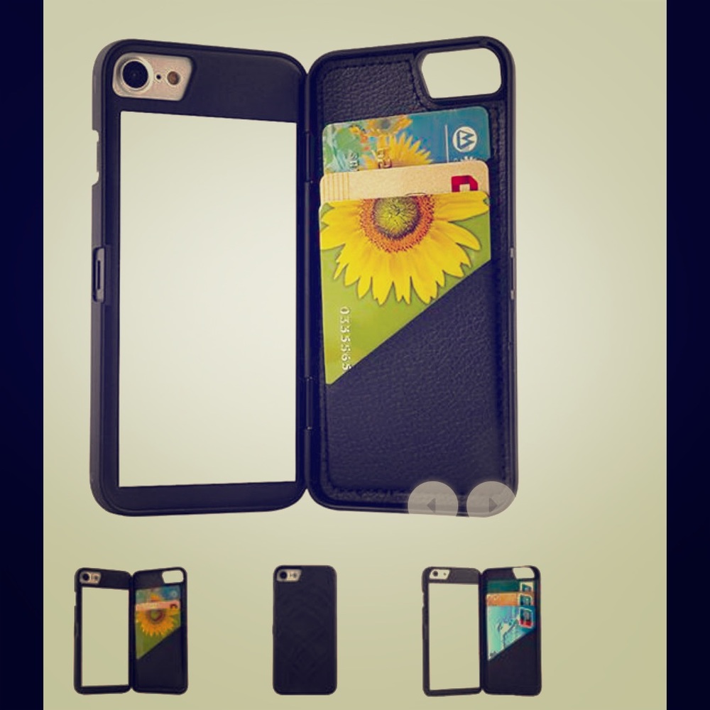 iPhone Mirror & Wallet Case Black
