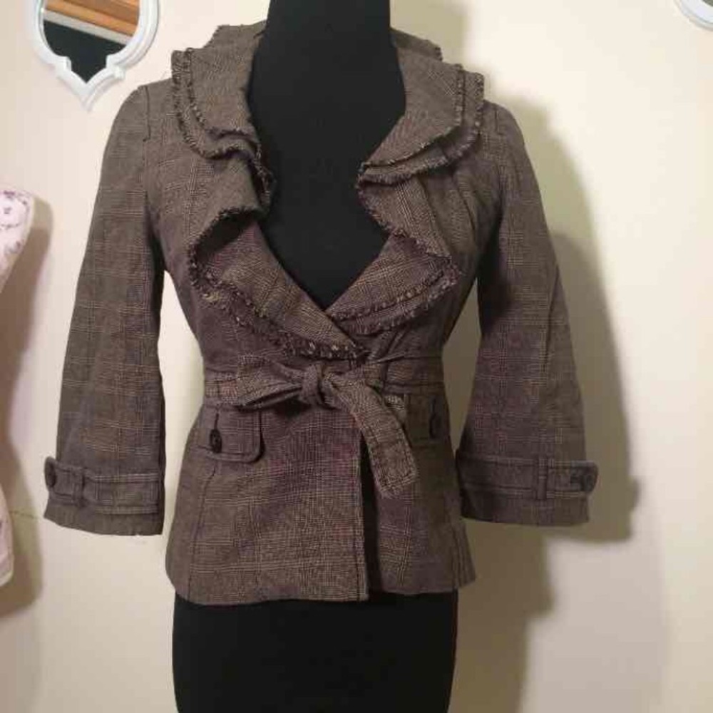 Ann Taylor Loft, brown tweed blazer, Size 00P