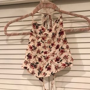 Brandy Melville Backless Flower Crop Top