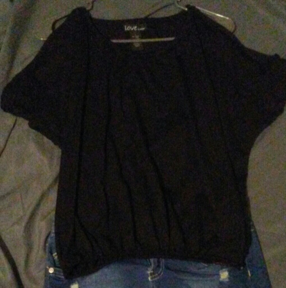 Black Cold-Shoulder Shirt